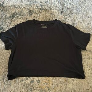 Basic black cropped t shirt